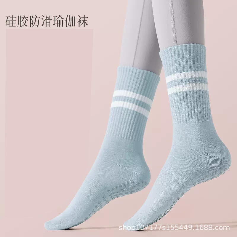 Picture of Yoga socks with shark pants non-slip professional women's autumn and winter Pilates adult sports fitness floor socks