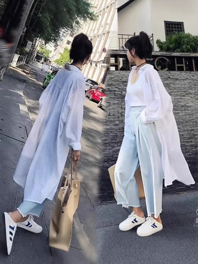 Chiffon Shirt Women's High-end Sunscreen Clothing Summer 2025 New Lightweight Mid-length Full-body Anti-UV Jacket