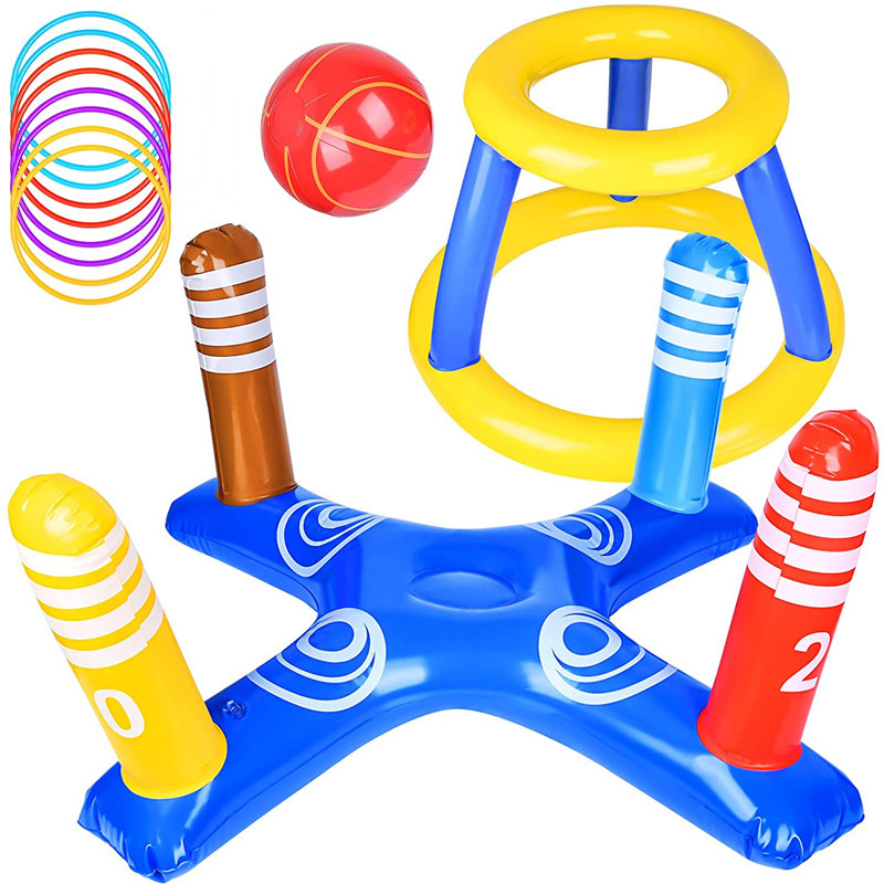 Picture of Cross-border Spot Water Inflatable Basketball Rack Rings Swimming Pool Interactive Shooting Toys Outdoor Inflatable Water Play Toys