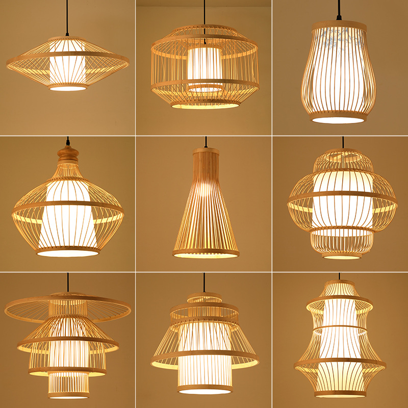Chinese Bamboo Bamboo Art Chandelier Zen Tea Room Restaurant Lantern Hot Pot Restaurant Homestay Southeast Asia Creative Japanese Lamps