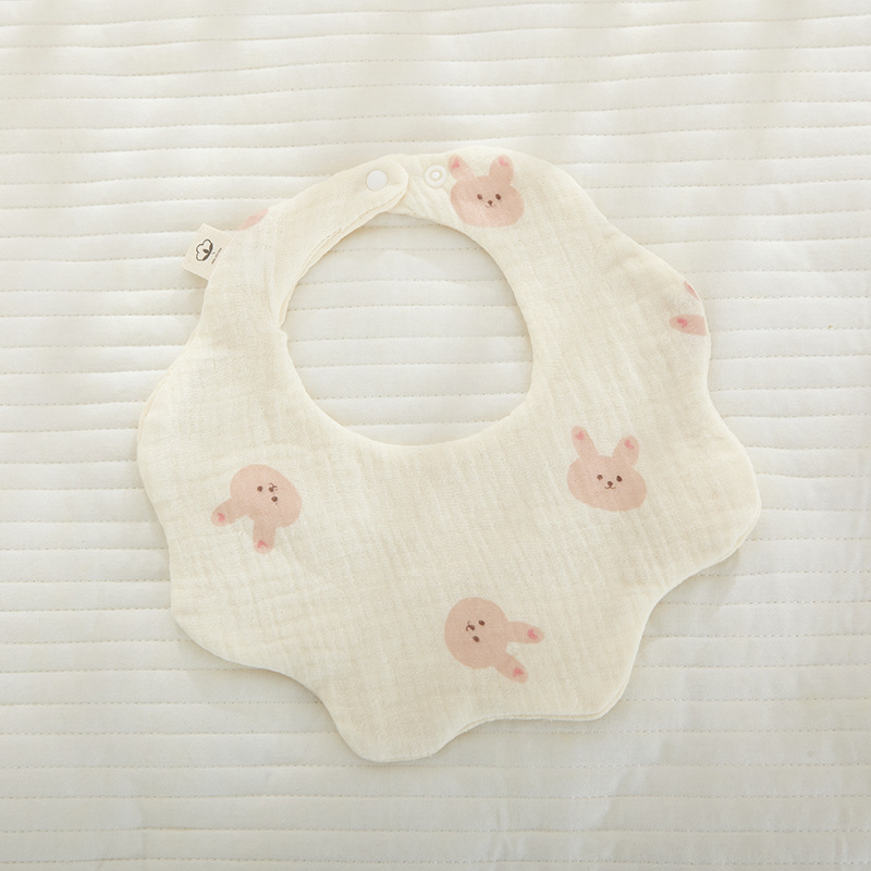 Picture of Han Feng 6-layer cotton gauze petal bib Zou Zou cloth saliva towel 360 degree newborn bib baby anti-spitting milk towel