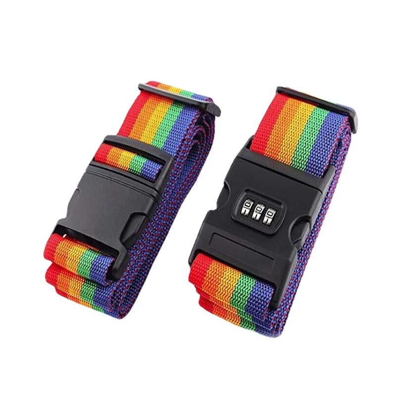 Luggage Bundling Belt Suitcase Bundling Belt Plastic Buckle Rainbow Color Bundling Belt Code Lock Bundling Belt