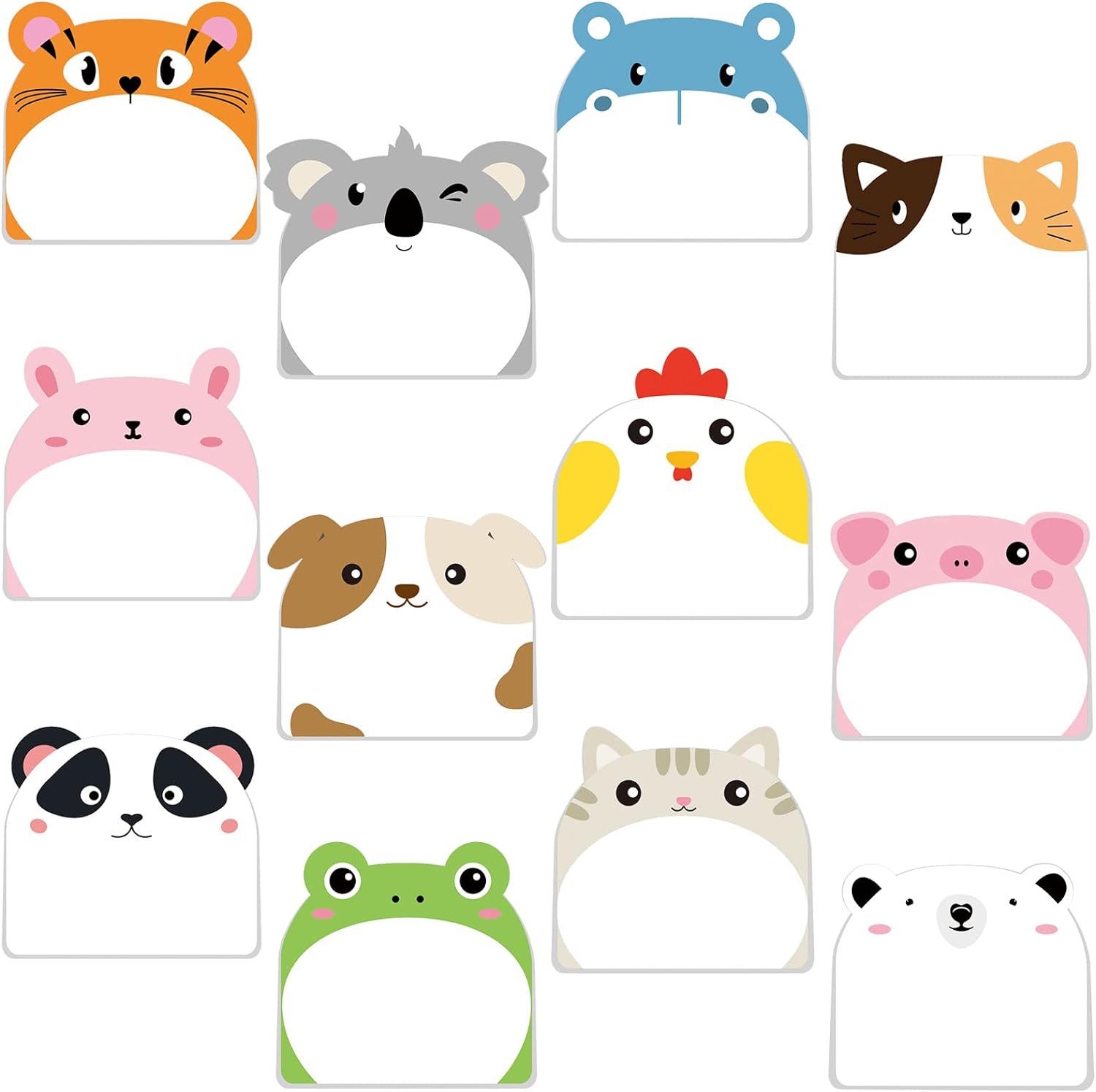 Cross-Border Cartoon Cute Little Animal Sticky Notes for Students to Learn Special-Shaped Sticky Notes That Can Be Peeled Off N Times with High Viscosity