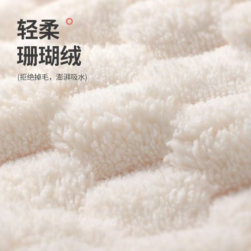 Picture of Yunduo Coral Velvet Bath Towel and Shower Cap for Women's Household Water-Absorbent, Quick-Drying, Non-Shedding, Thickeneded Bath Towel, Bath Towel and Hair Drying Cap