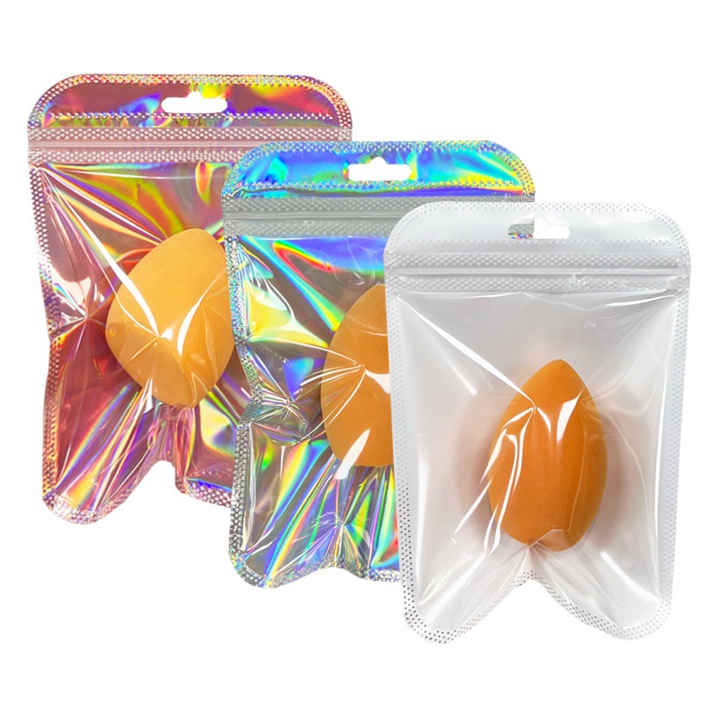 10*15 Ziplock Bag, Transparent Pearlescent Bag, Translucent Colorful Packaging Bag, Beauty Egg Puff Plastic Packaging Bag