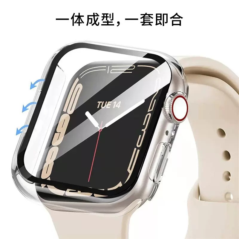 Picture of Apple Watch Protective Case Is Suitable for Iwatchs10 Watch Case, Anti-Fall Pc Spray-Coated Tempered Film, S11 Case and Film Integrated