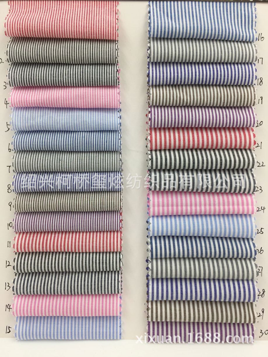 Changjia direct sales stripe cloth cotton yarn-dyed stripe fabric cotton stripe shirt skirt fabric in stock