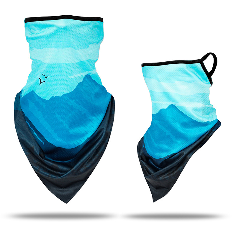 Picture of Ice Silk Ear Hanging Mask Triangle Towel Neck Set Mesh Sunscreen Outdoor Riding Fishing Windproof Scarf Men's and Women's Face Towel Summer
