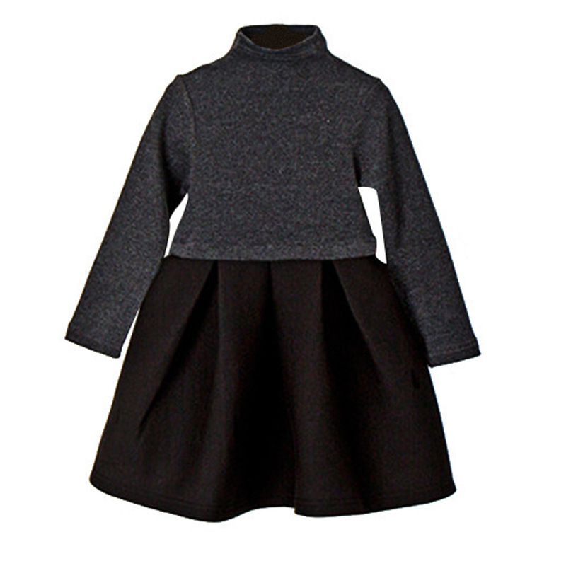Picture of Girls' Winter Dress Air Layer Girls' Korean Style Children's Wear Fleece-Lined Baby Girl Princess Dress Spring and Autumn Western Style