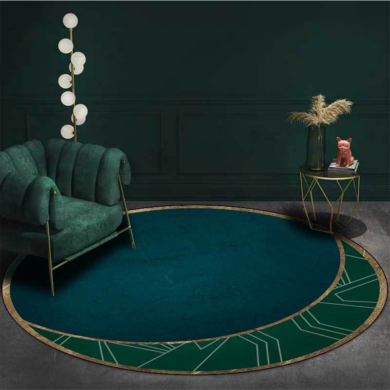 Fashion Entry Luxury Dark Green Stitching Semi-circular Arc Phnom Penh Geometric Line Living Room Bedroom Hanging Basket Chair Round Mat Carpet