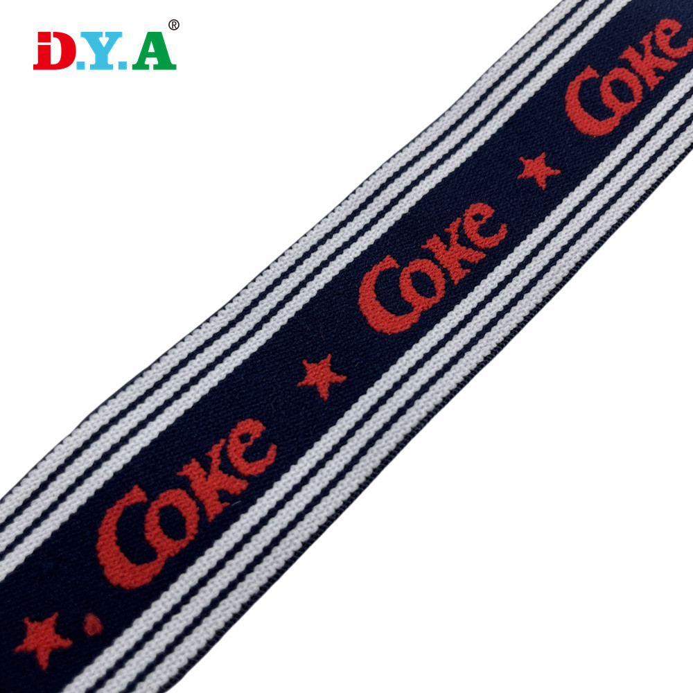 35mm nylon latex silk jacquard elastic band computer LOGO English letter jacquard elastic band skirt waistband