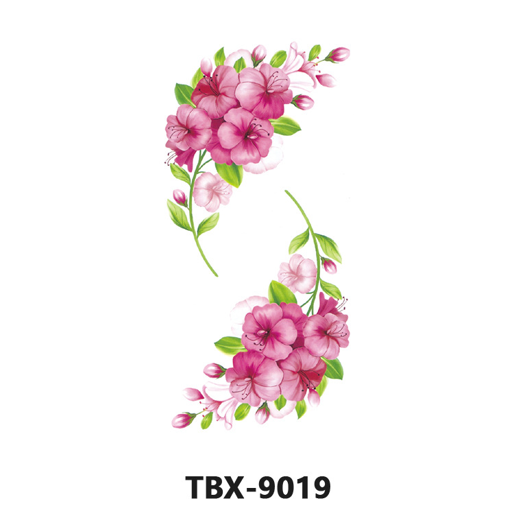 Picture of Waterproof sweat female flower tattoo stickers plant flower party sexy rose peony plum tattoo stickers tattoo