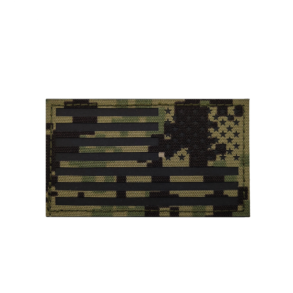 Picture of Haike Outdoor Spot Laser Cut American Ir Reflective Tactical Morale Badge Reflective Velcro Strip Flag