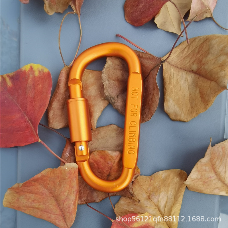 Picture of Outdoor aluminum alloy D-type quick hanging travel camping carabiner equipment camping carabiner large hanging buckle