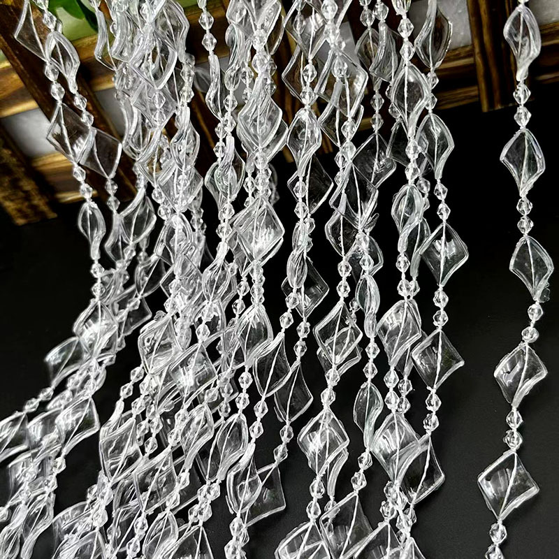 Picture of Acrylic bead curtain line curtain wedding road lead crystal string wedding scene stage ceiling decoration diy door curtain partition
