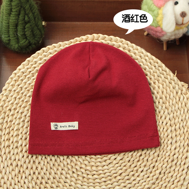 Picture of Single-layer thin spring and autumn children's cotton knitted hat baby hat newborn infant solid color cap