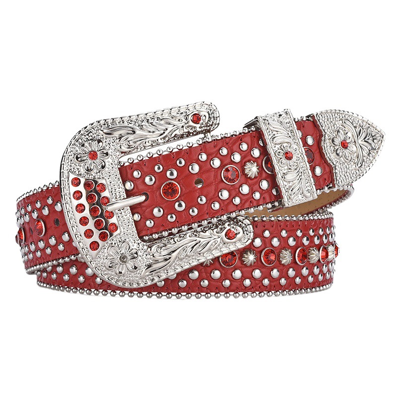 Rhinestone Belt for Men, Cross-Border Popular Y2K Style, Women's Belt Decoration, European and American Fashion, Personalized Diamond-Encrusted Jeans Belt