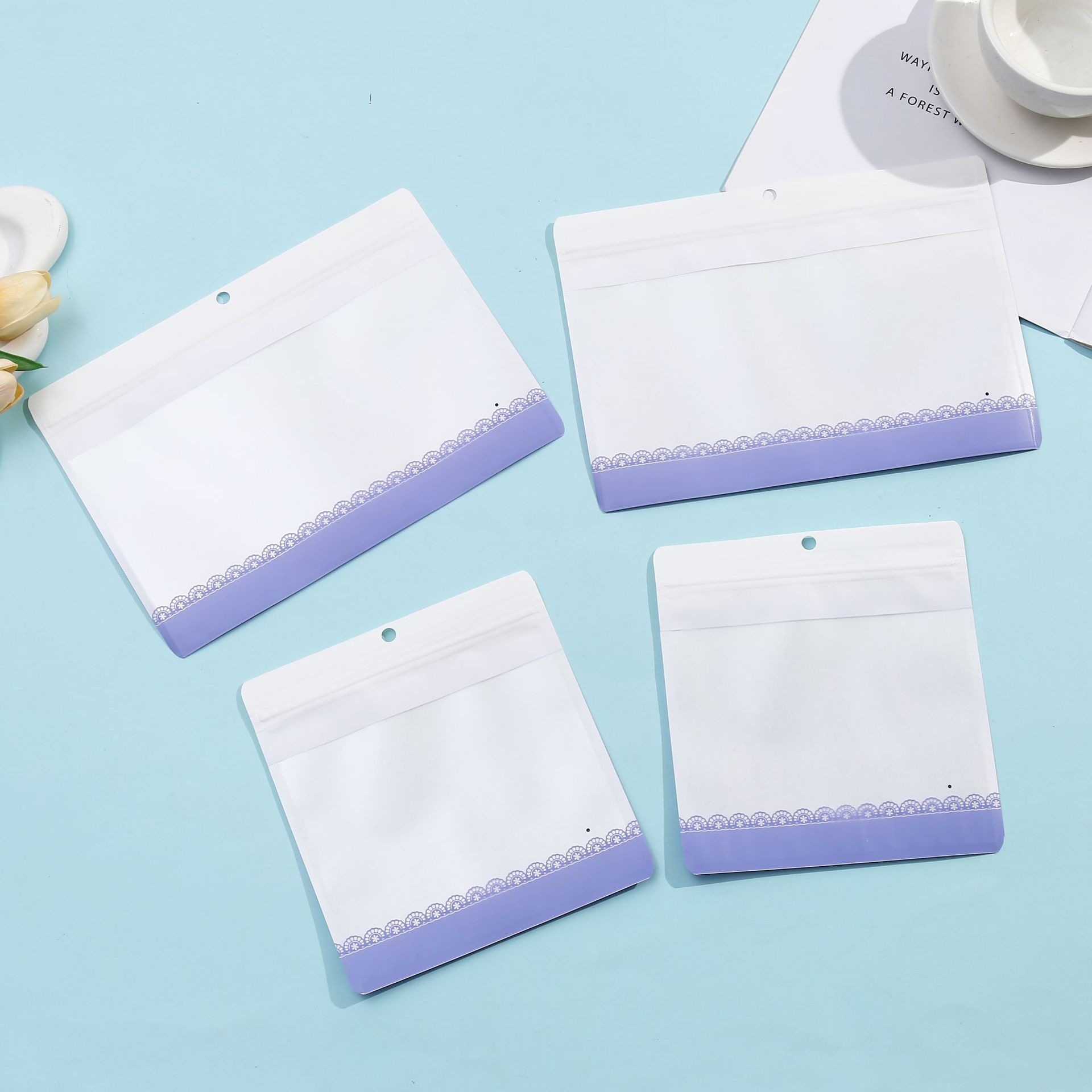 Simple Gradient Kraft Paper Bag Translucent High-end Underwear Ziplock Bag Convenient Leggings Stockings Storage Bag