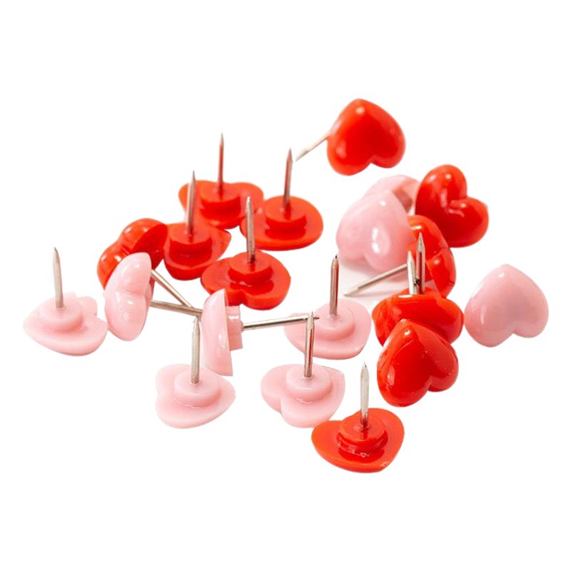 Yiwu factory I-shaped nails red love nails cork plastic thumbtacks press nails heart-shaped nails