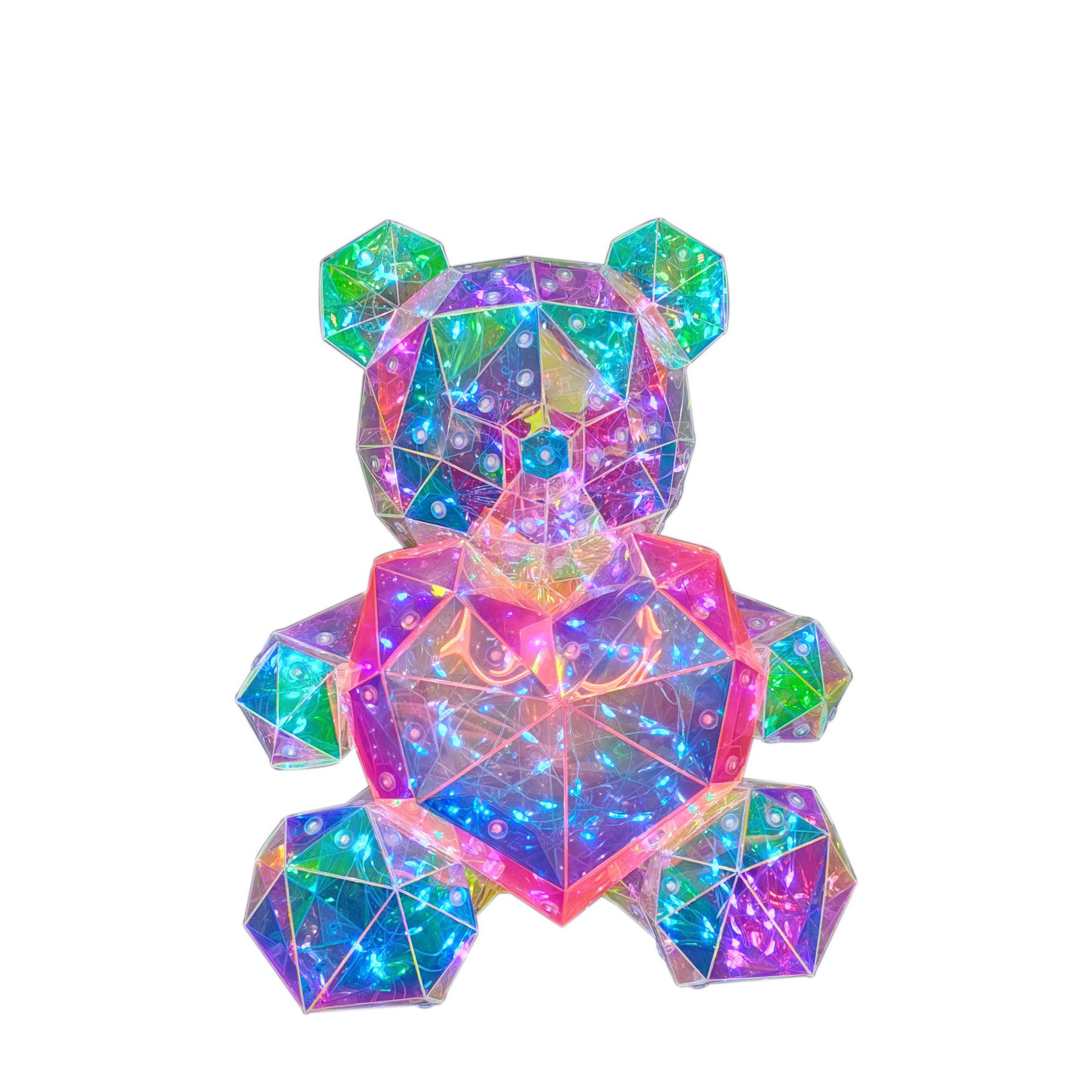 Picture of Valentine's Day Explosions LED Magic Color Love Bear Advanced Gift for Girlfriend Birthday Gift USB Plug with Gift Box