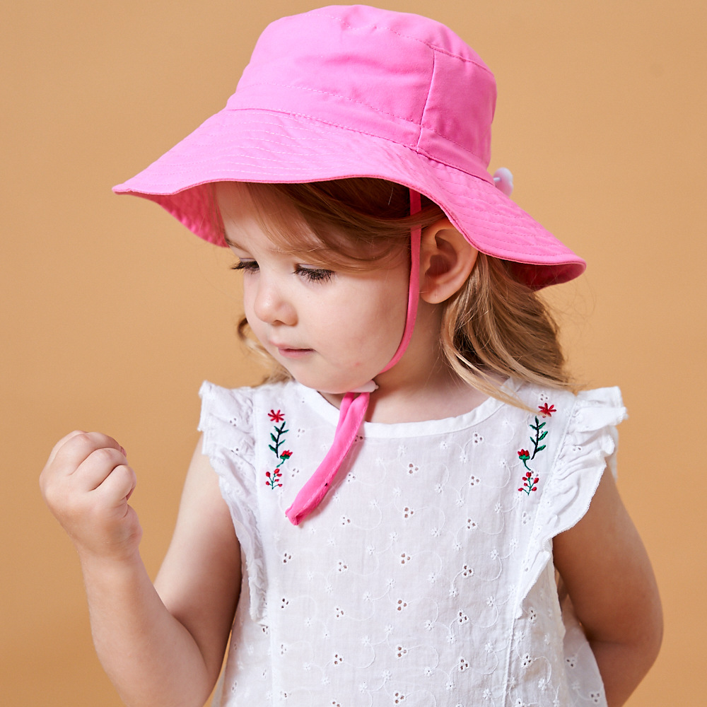 Picture of Spring and summer European and American new sun hat for boys and girls baby breathable quick-drying beach hat for children sunscreen adjustable fisherman hat