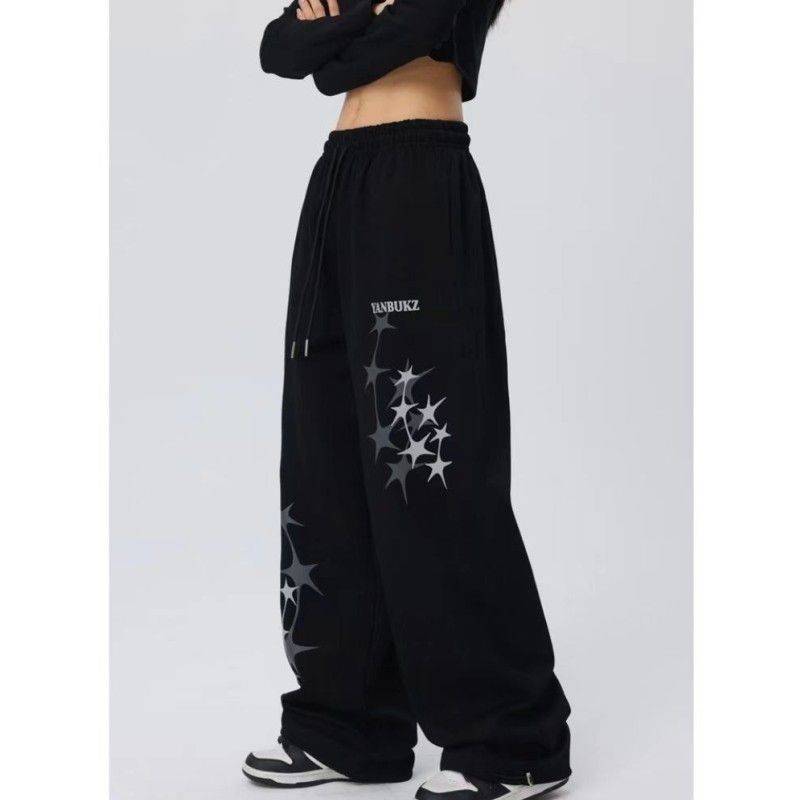 Cross-border cross-border AliExpress high waist drawstring loose European and American hot girls jazz dance hiphop trend