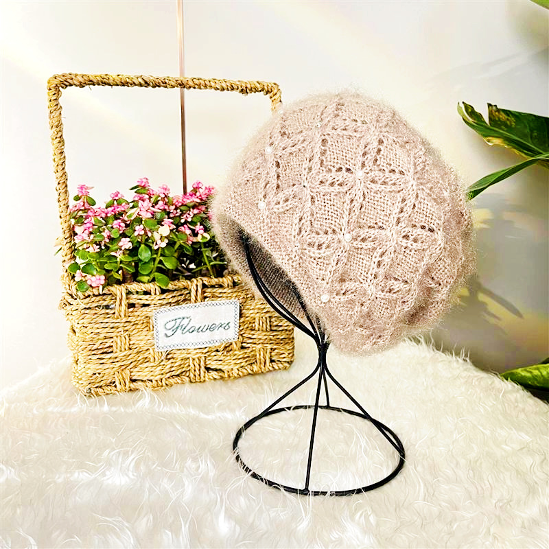 Picture of New Thickeneded Squirrel Velvet Warm Pile Hat K-Style Versatile Winter Large Head Circumference Ear Protection Knitted Woolen Hat for Women