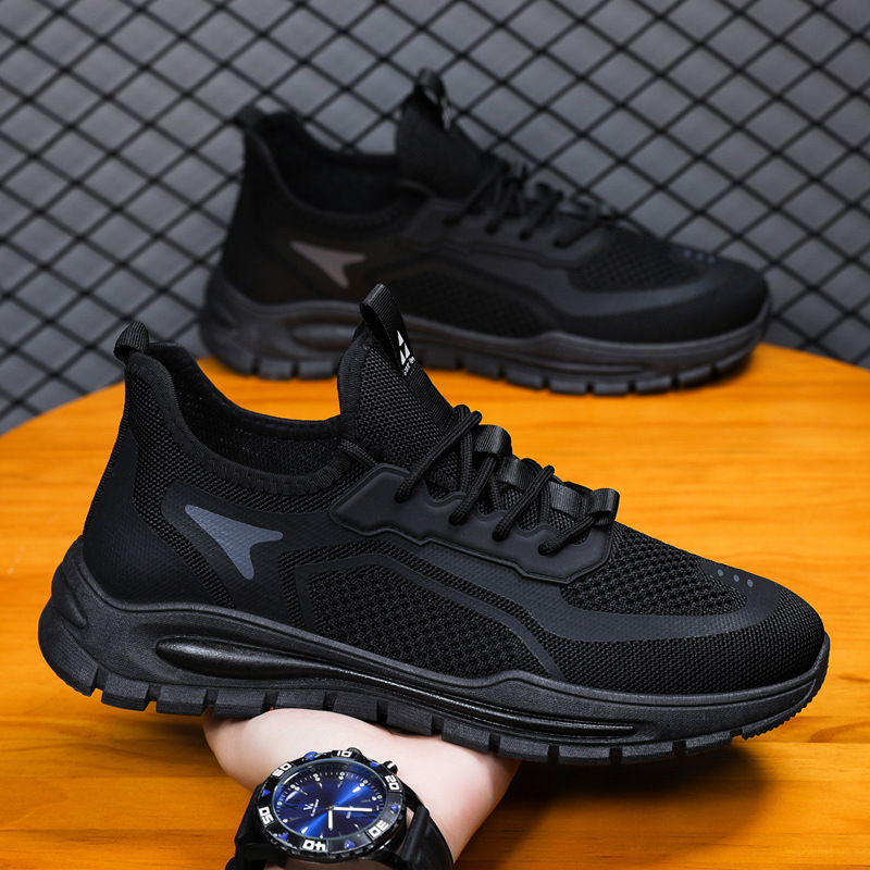 Summer men's fly woven shoes 2025 new fashion mesh sports men's shoes hollow casual shoes breathable low men's shoes