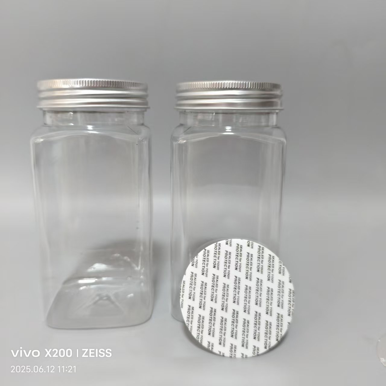 500ml Plastic Square Bottle Square Bottle Aluminum Cap Plastic Bottle Pet Wide Mouth Bottle Transparent Plastic Bottle