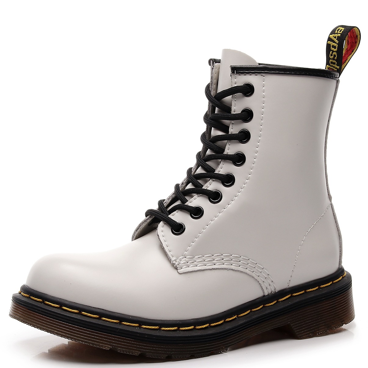 High-top 1460 Tooling Boots Women's Classic Hard Leather Beaded Ankle Boots for Men and Women Glazed Leather Boots Round Toe Blister Shoes