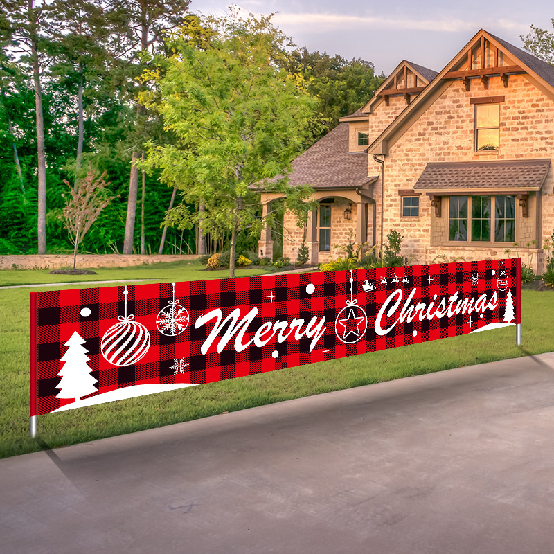 New Cross-border Christmas Decorations Letter Banner Holiday Party Dress Up Scene Layout Props