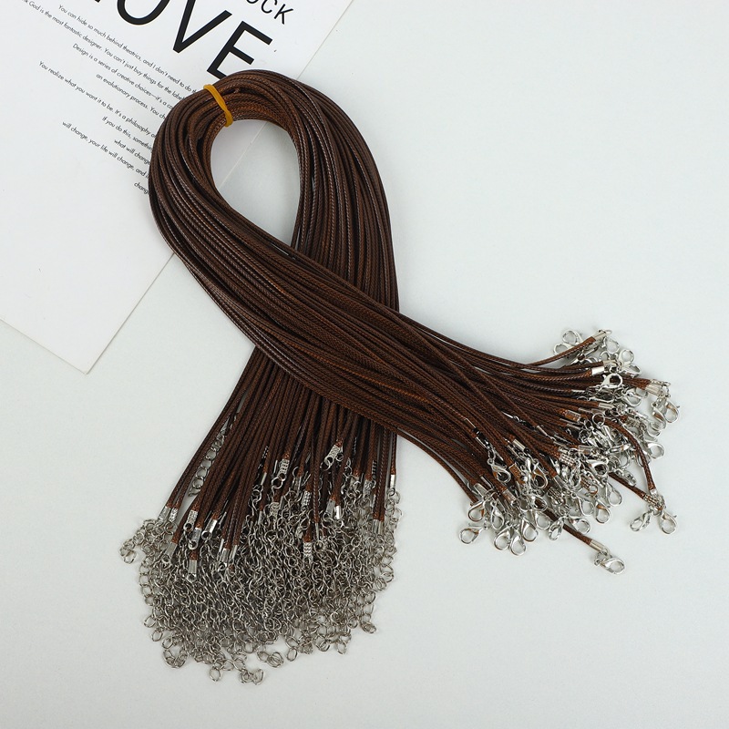 Picture of D Jewelry Accessories DIY Necklace Rope Lobster Clasp Leather Rope Korean Wax Thread Necklace Rope Black Leather Rope Pendant Pendant Rope