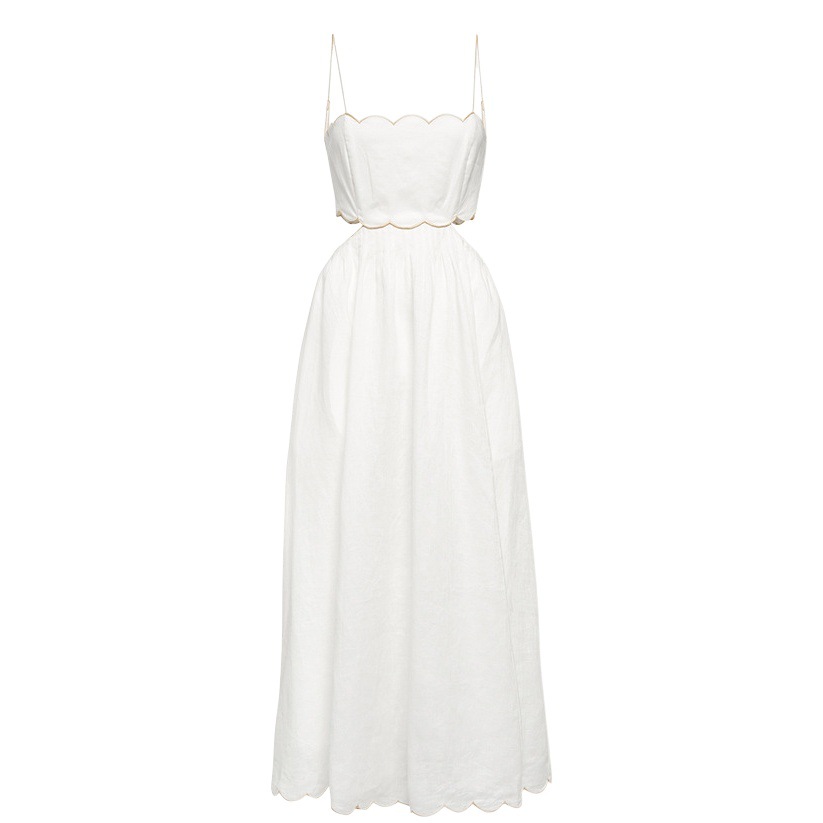 European and American Cross-Border Scallop-Shaped Edge Thin Skirt New Simple Jacquard Wide Slim Dress Fashion