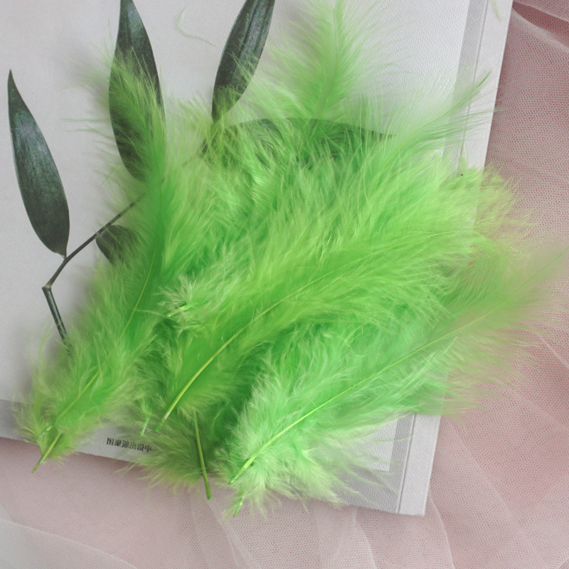 Picture of Feather Decoration Colorful Turkey Hair Pointed Tail Velvet Dream Catcher Material Wave Ball Gift Box Filler Shooting Props