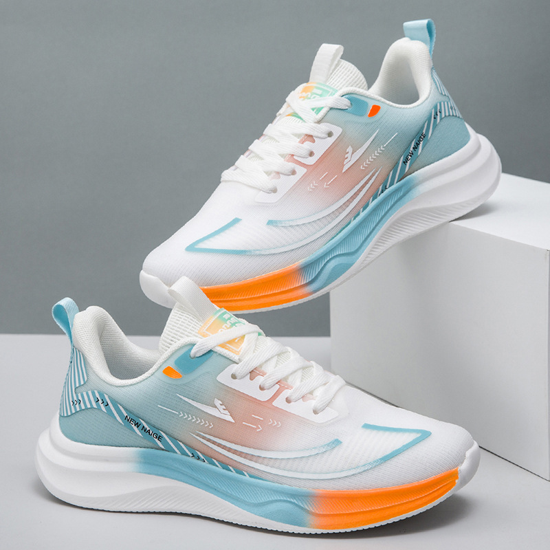New fashion trend light color cold sticky low lace-up running shoes for couples ultra light mesh breathable casual sneaker