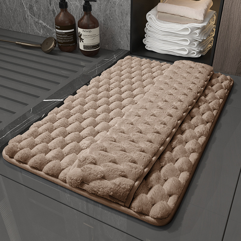 Picture of Memory Foam Bathroom Mat Household Toilet Water Absorbent Floor Mat Shower Door Wipe Foot Mat Quick-drying Bathroom Door Mat