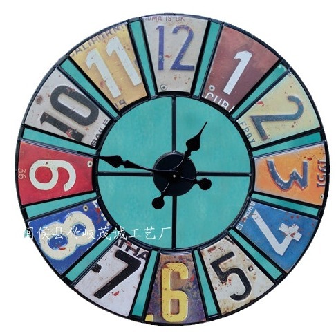 Picture of Factory wholesale wrought iron clock Amazon wall clock product retro wall clock decorative wall clock round clock