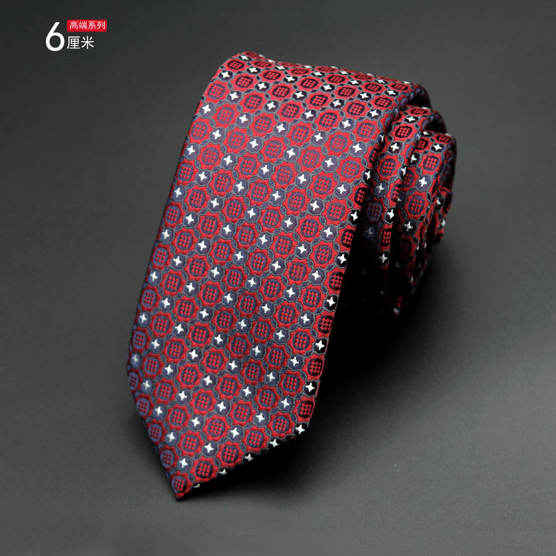 Picture of Men's Tie Korean Style Casual Polyester Silk Narrow Business Fashion Groom Wedding 6cm Small Tie