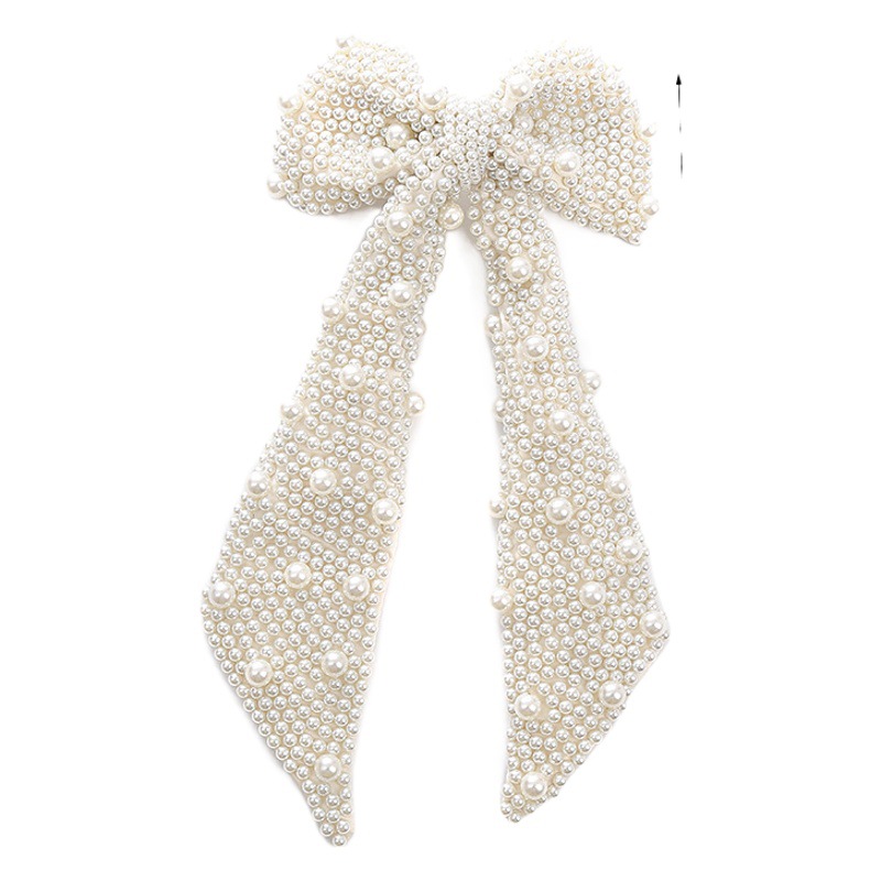 Amazon Cross-Border Pearl Bow Hairpin, Fashionable and Sweet Hairpin, Korean Style Girl's Butterfly Hair Accessory Wholesale