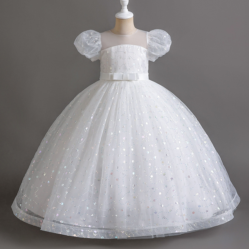Picture of New European and American children's dress bubble sleeve princess dress girl's wedding dress pettiskirt flower girl's piano performance dress