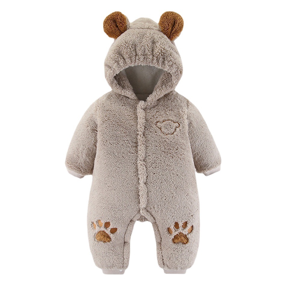 Baby's jumpsuit autumn and winter baby's thick warm climbing clothes newborn's cotton-padded clothes baby clothes fleece-lined clothes