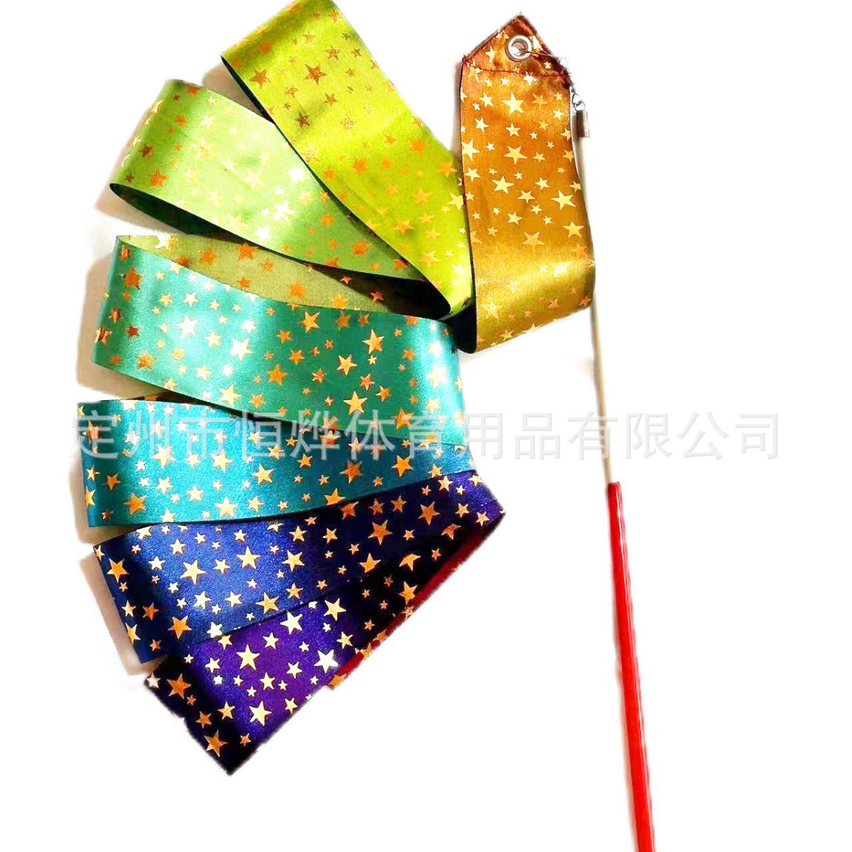 Ribbon Ribbon Gymnastics Ribbon 2m Double-Sided Gradient Color Hot Stamping Stars Kidsren's Toys Dance Ribbon Ribbon