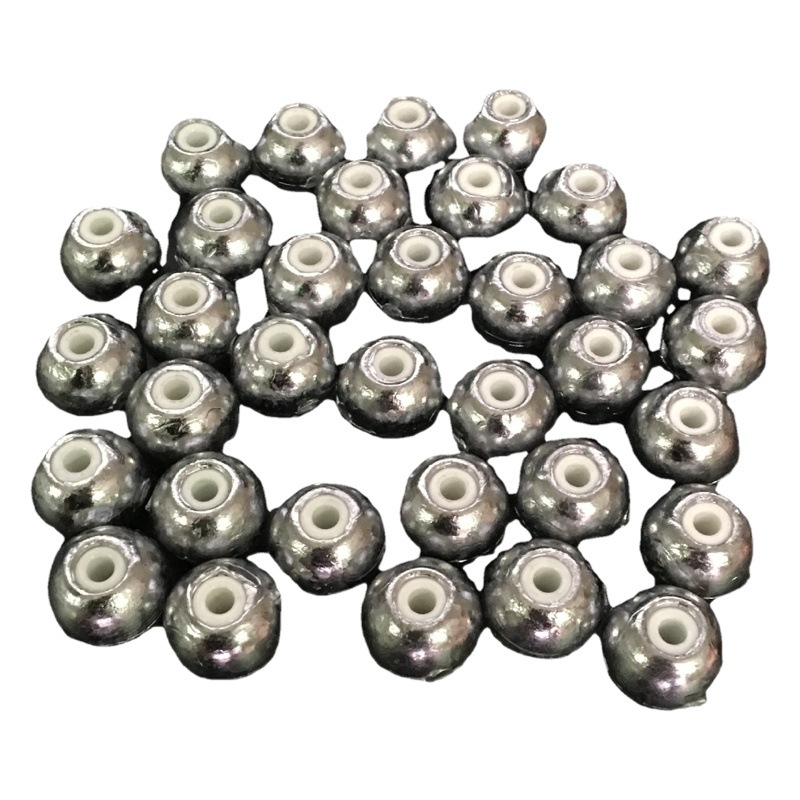 Lead Pendant Porcelain Beads Heart Pendant Pendant Throwing Rod Sinking Bottom Hollow Pendant Silver Carp and Bighead Carp Magnetic Heart Pendant Fishing Gear Fishing Supplies Lead Leather