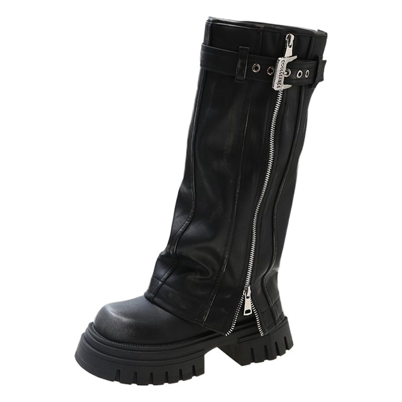 Niche pants boots Women's thick-soled boots 2023 autumn and winter New Brown high Knight boots retro Western cowboy boots