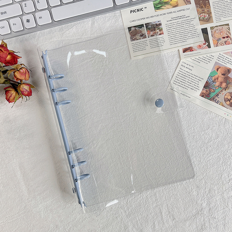 Picture of Ready-Made Pvc Transparent Binder Cover, Portable Travel Binder Set, Student Planner Notebook Binder Cover