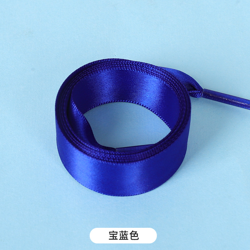 Picture of Silk shoelaces flat lace satin webbing sports small white shoes shoelaces color silk shoelaces 2cm wholesale