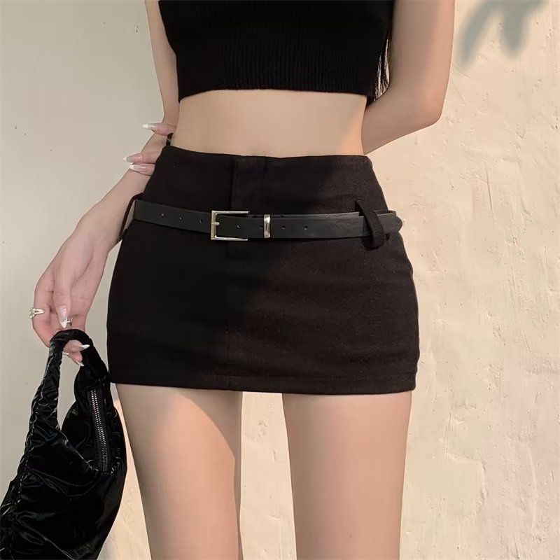 Hot Girls High Waist Skirt Women's Summer 2024 New All-match Personality Slimming Sexy Hip A- line Skirt