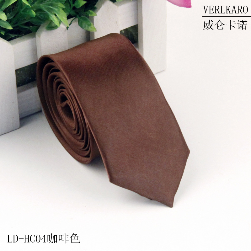 Picture of Leisure students 5cm solid color narrow version ins polyester silk business men's multi-color optional tie manufacturers in stock wholesale