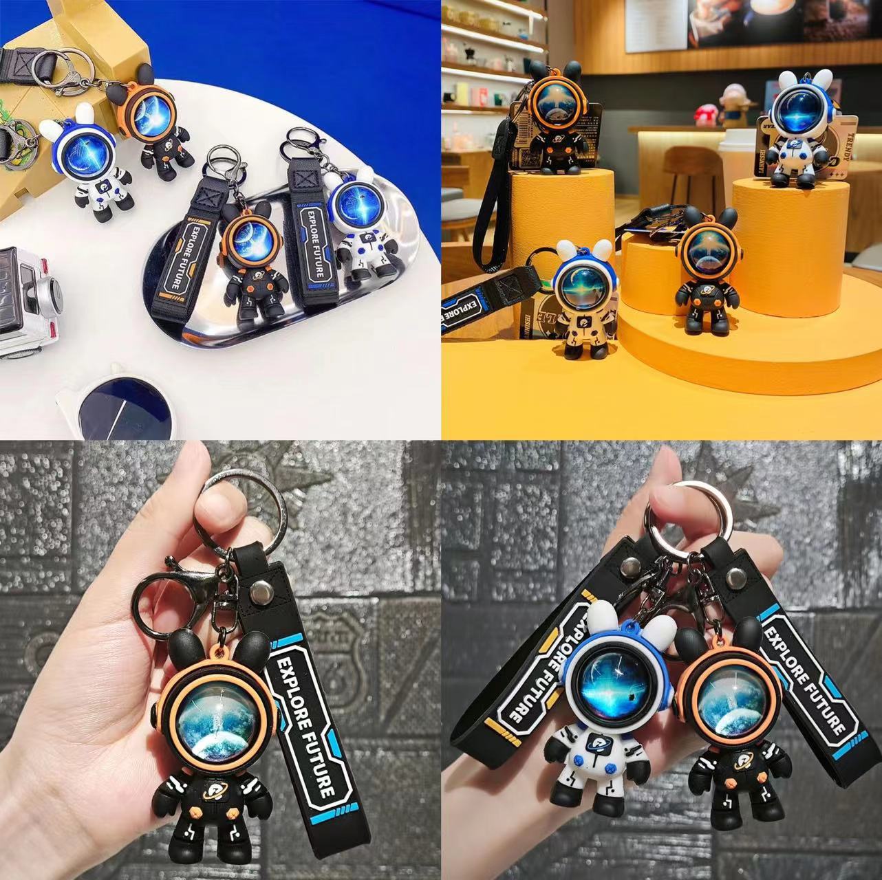 Genuine cartoon tide cool travel Starry Sky Rabbit creative doll key chain car chain schoolbag accessories gift wholesale