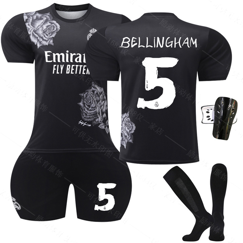 2425 Real Madrid Joint Edition suit Black No.5 Bellingham 10 Mbappe Special Edition Commemorative Jersey